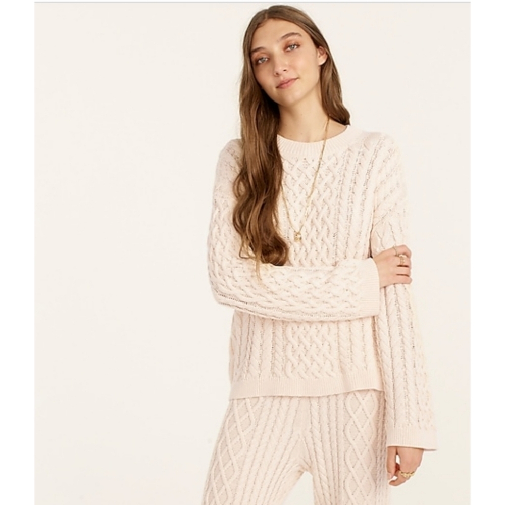 J.Crew Cotton-Cashmere Cable-Knit Pullover